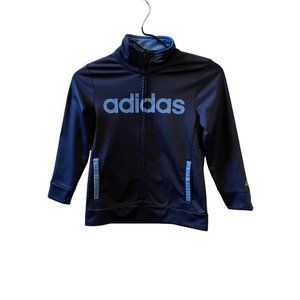 Adidas Kids Boys Youth Full Zip Active Track Jacket Blue Logo Size 7
